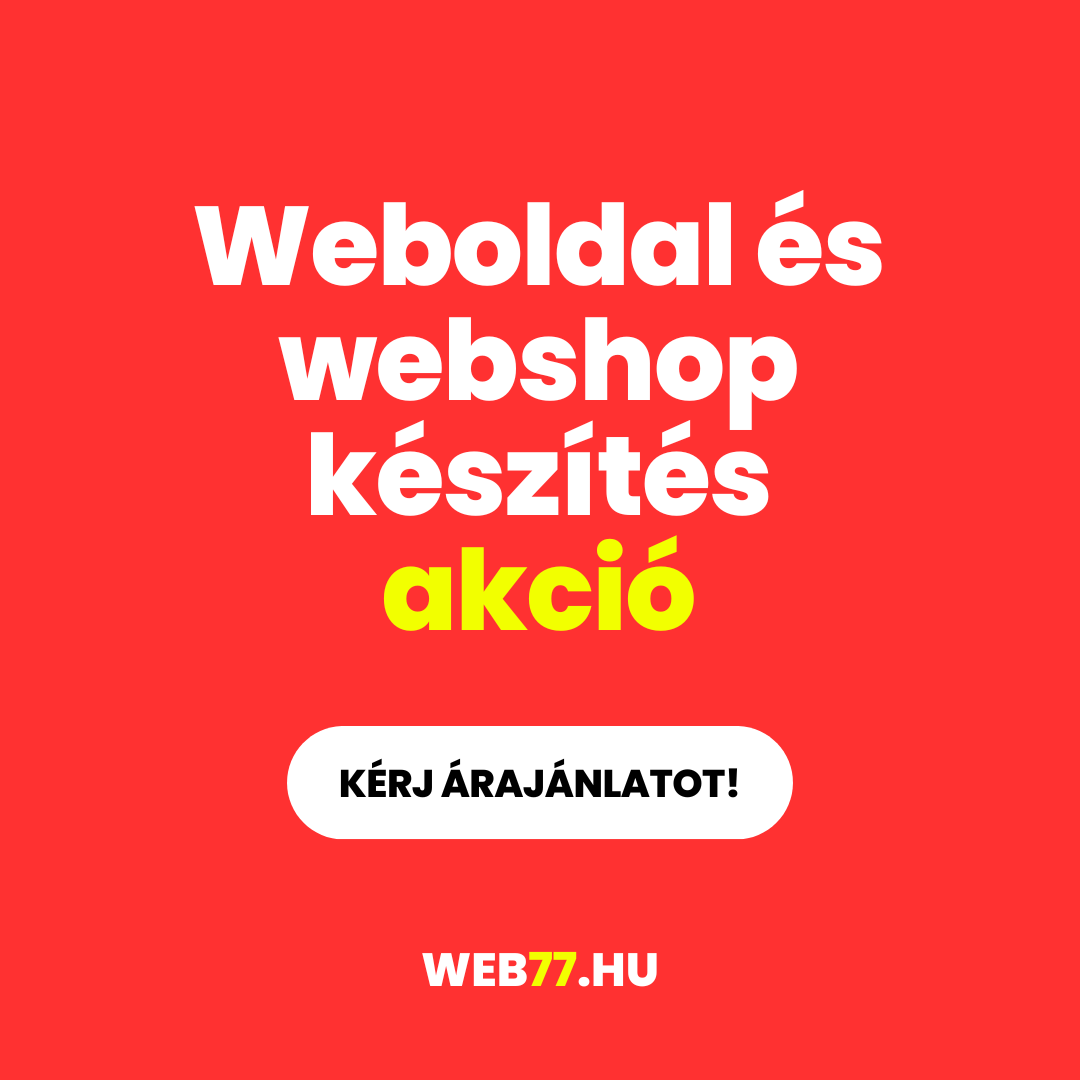 Web77 Facebook ad: Weboldal és webshop készítés