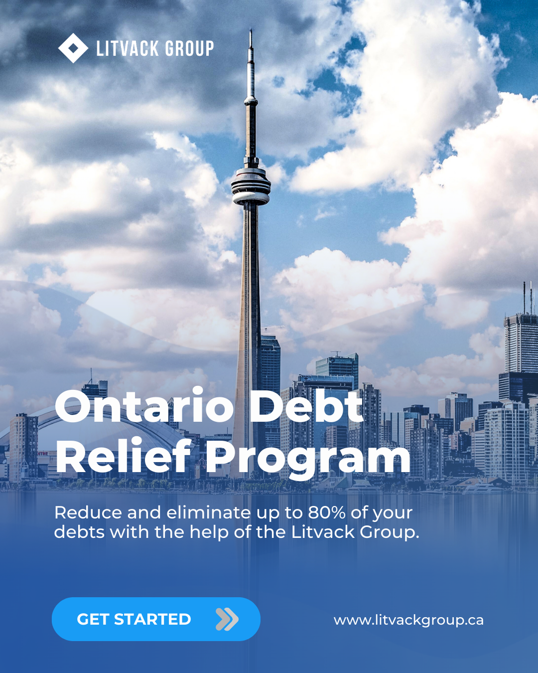 Litvack Group Facebook ad: ONTARIO DEBT RELIEF PROGRAM