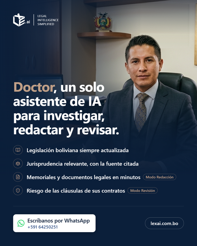 Lex AI Facebook ad: IA Legal para Abogados Bolivianos