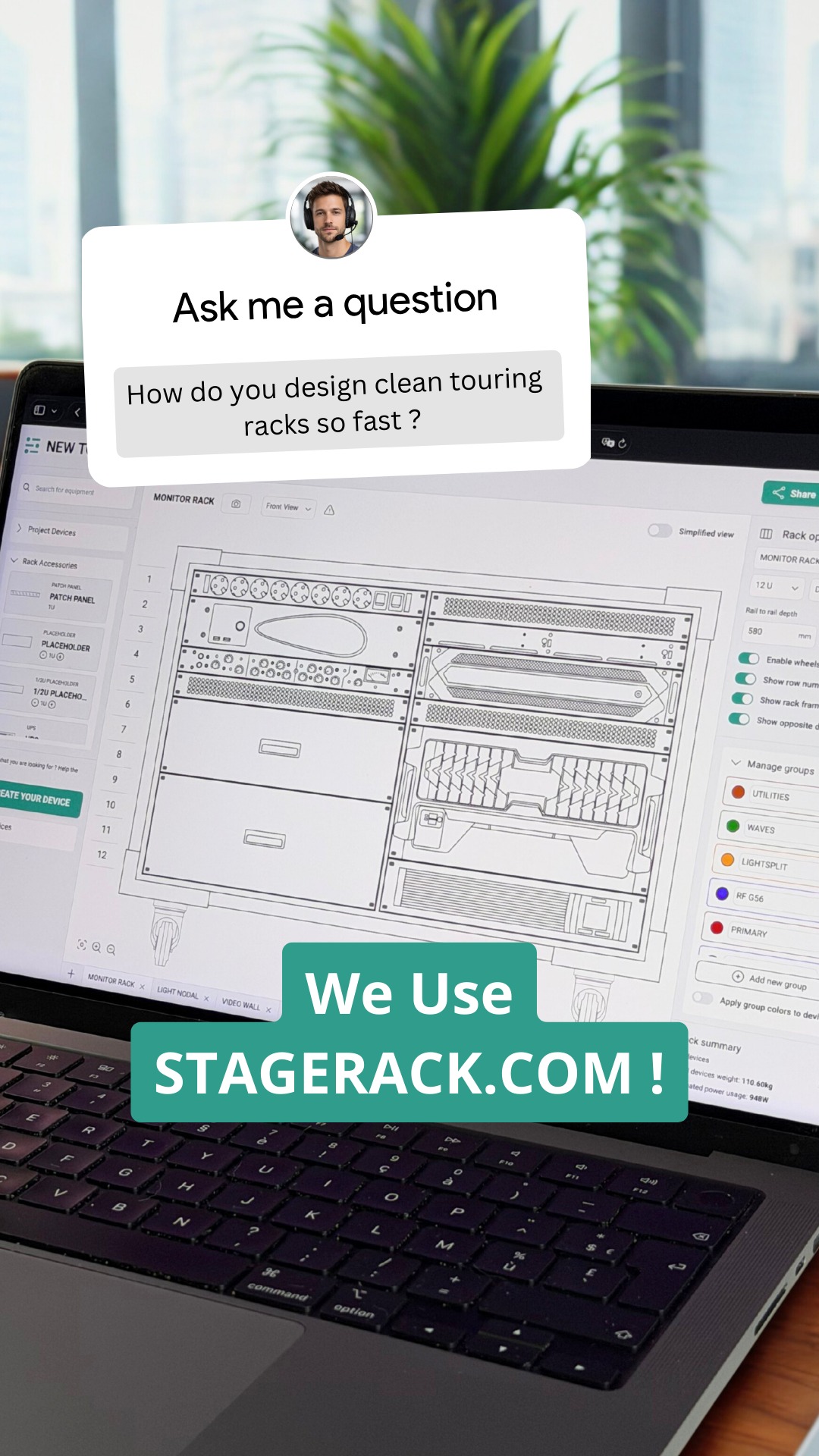 Stagerack Facebook ad: Stagerack - Online Rack Builder