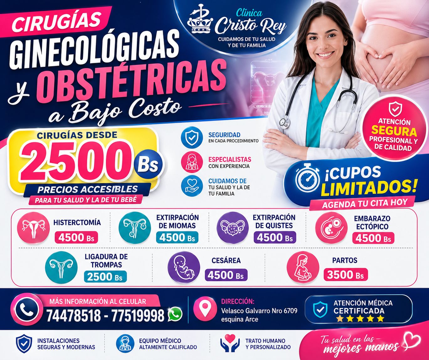 Clínica Cristo Rey Facebook ad: ¡Tu salud y la de tu bebé son…