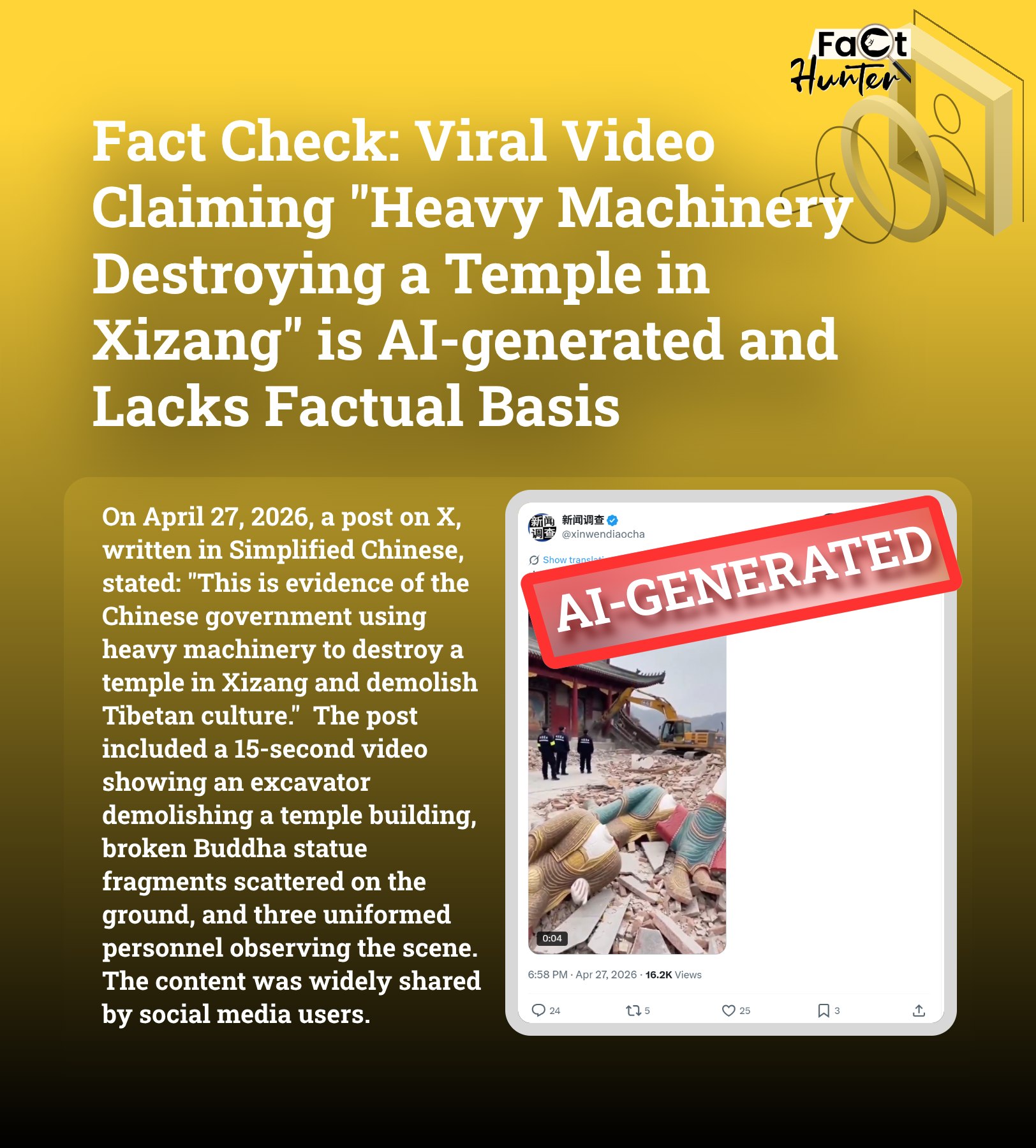 Fact Hunter Facebook ad