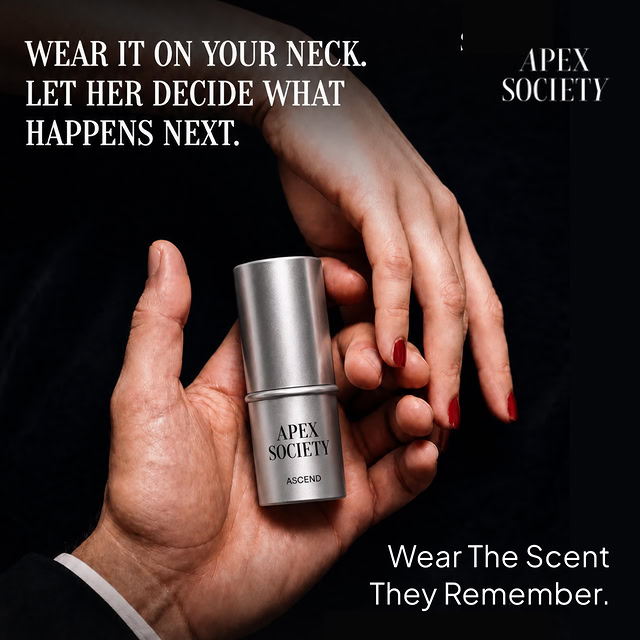 Apex Society - Solid Cologne Stick Facebook ad: The Scent That Makes Her Lean In