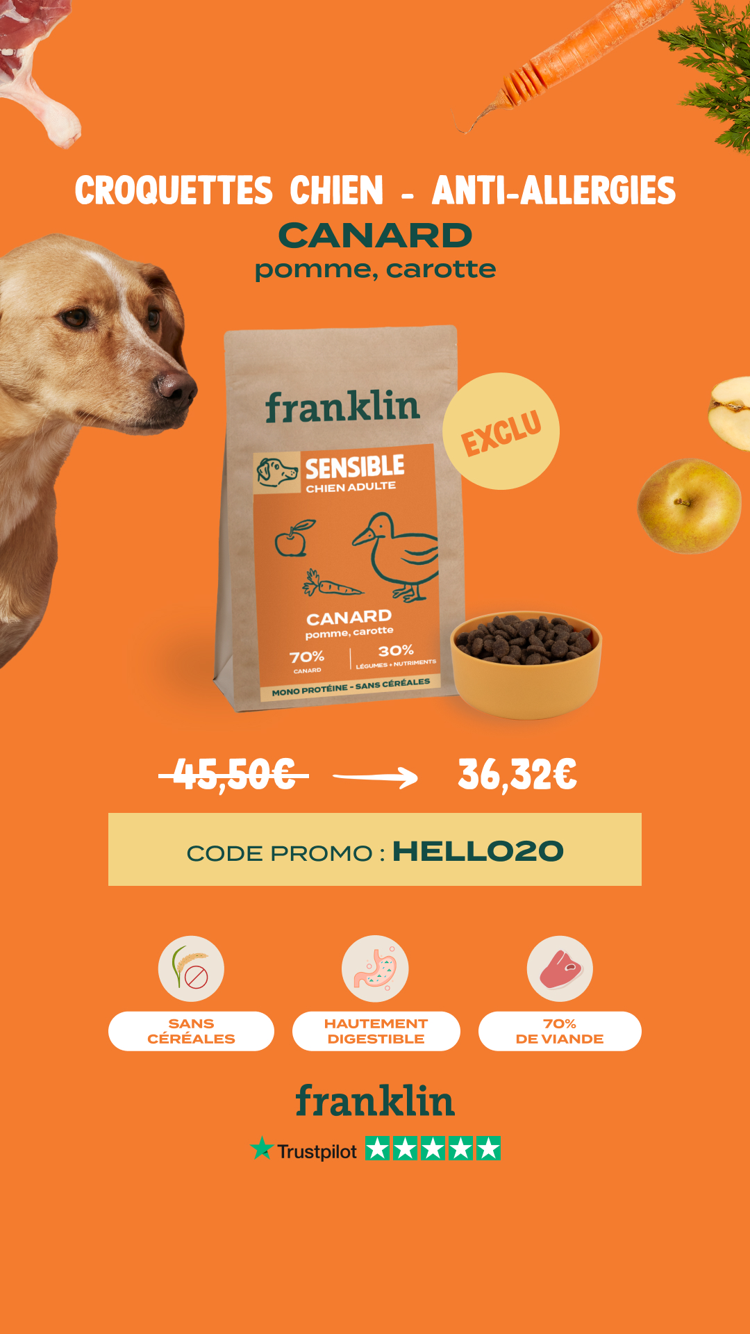Franklin Pet Food Facebook ad