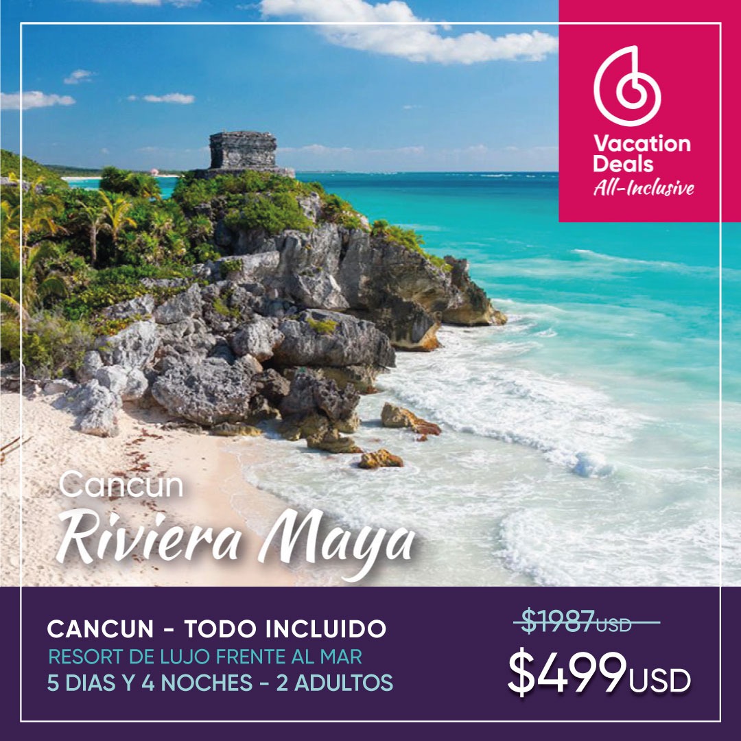 Vacation Deals All Inclusive Facebook ad: Ahorra ahora, viaja después. Tienes hasta 12 meses para…