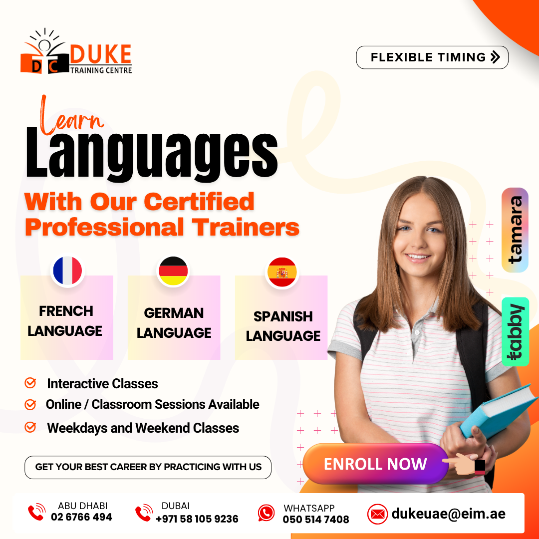 Duke Training Center Facebook ad: Learn Languages with Experts