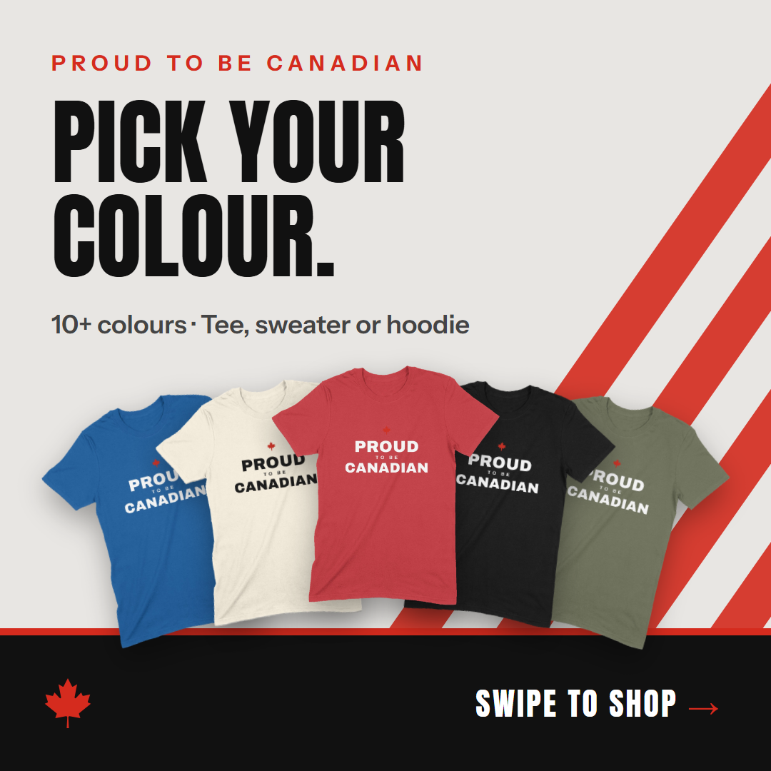 The Bold Canadian Facebook ad: Proud To Be Canadian, in 10 colours.