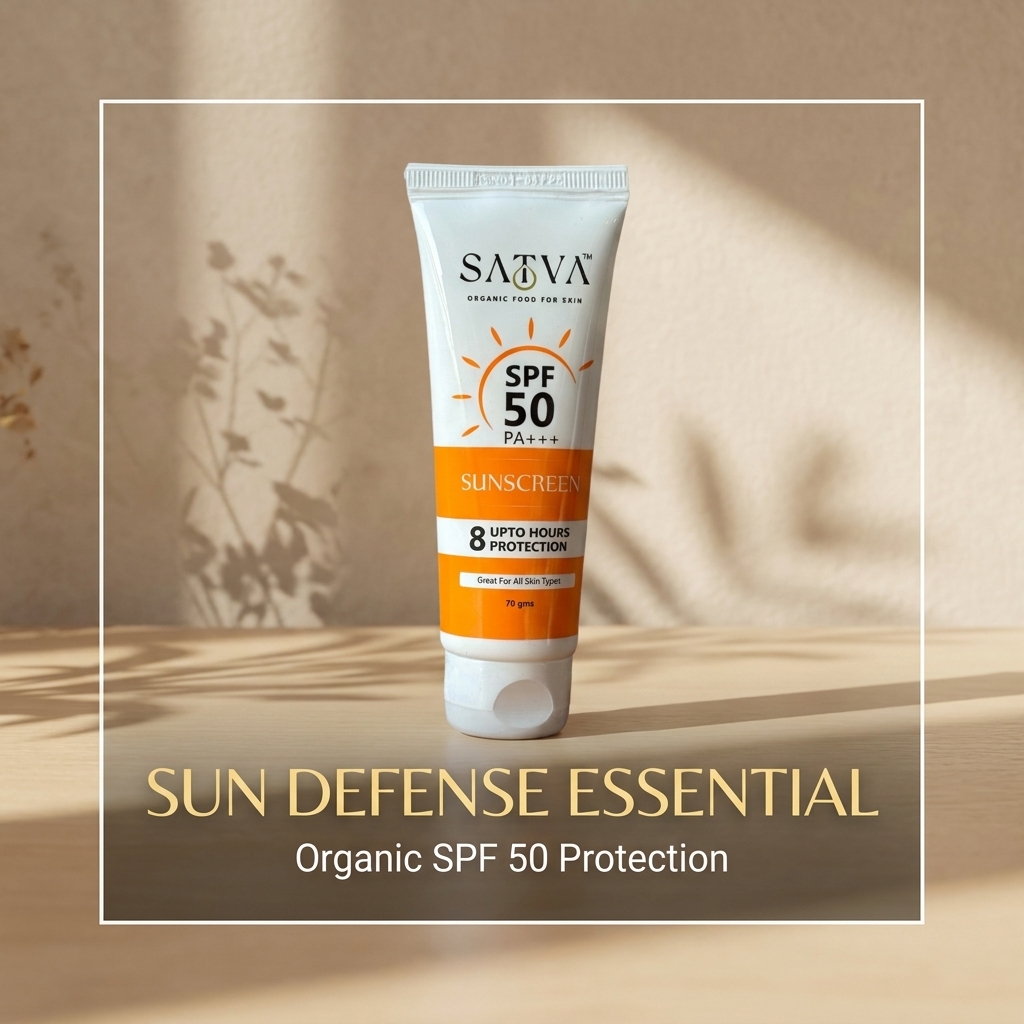 SATVA - Organic Skincare Facebook ad: Shop Satva Sunscreen SPF 50 Now!