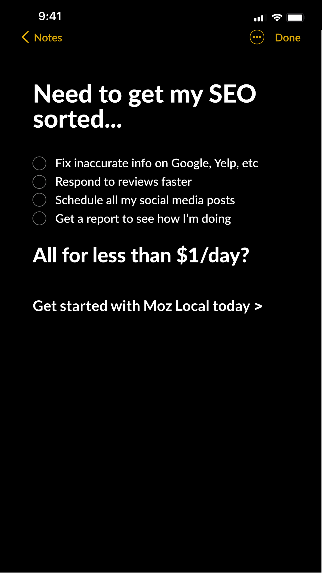Moz Facebook ad