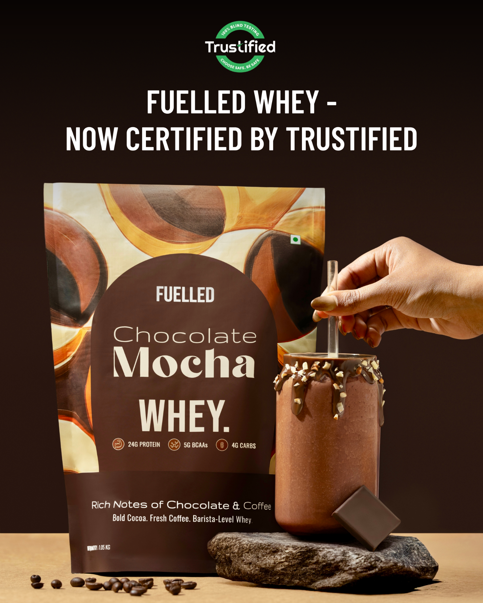 Fuelled Nutrition Facebook ad: Certified Clean. Certified Safe. Certified Fuelled.