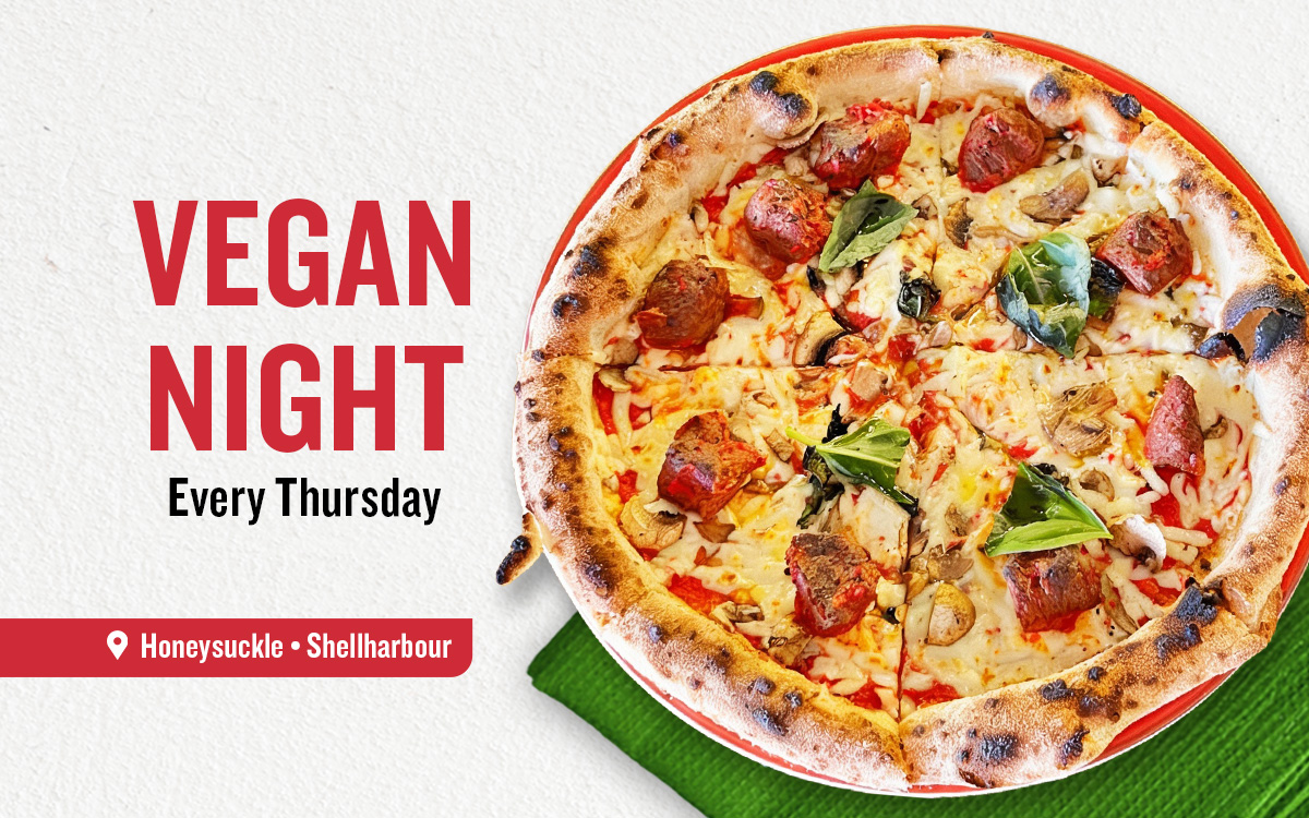 Casa Nova Italian Shellharbour Facebook ad: Vegan Night is on every Thursday at Casa…