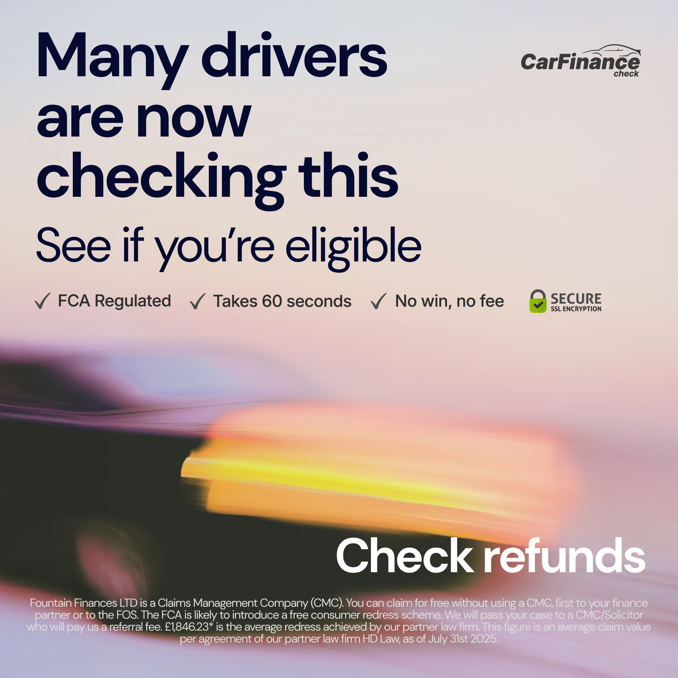 CarFinance Check Facebook ad from Mar 26, 2026
