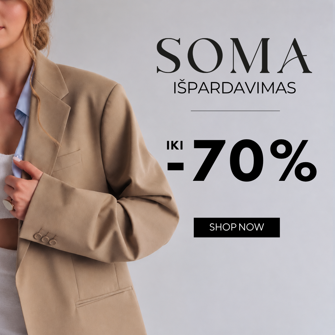SOMA shop Facebook ad: Išprdavimas nuo 1,99€