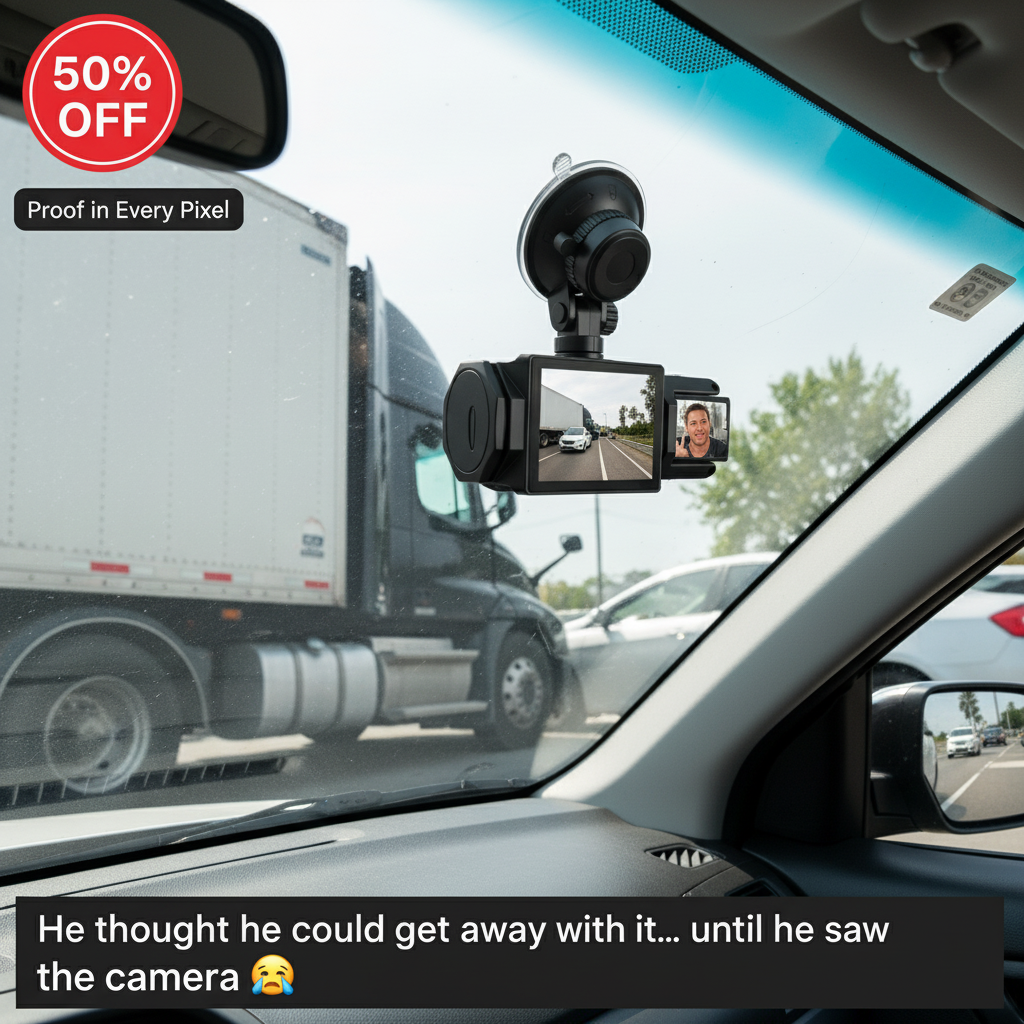 Kikishop Facebook ad: Triple-Lens Dash Camera