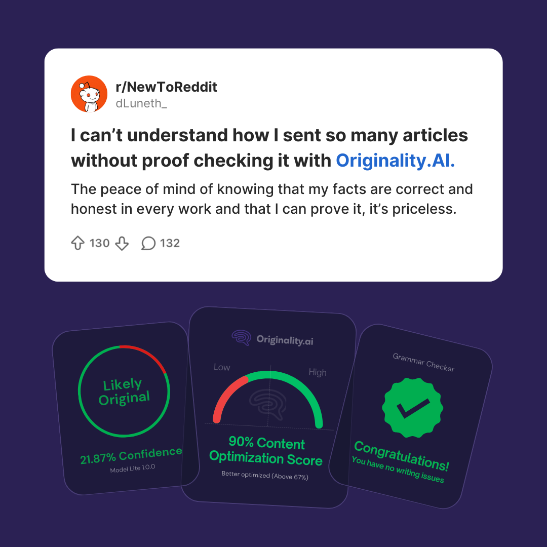 Originality.AI - AI Detection and Plagiarism Checking Facebook ad