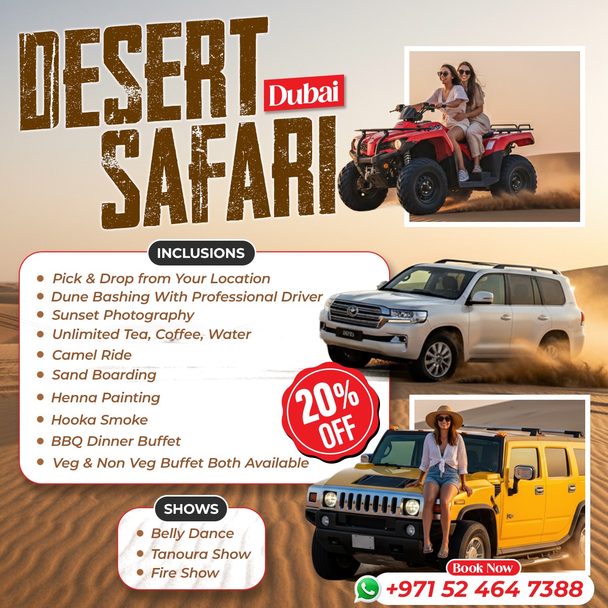 Thrill Safari Facebook ad: Book Now