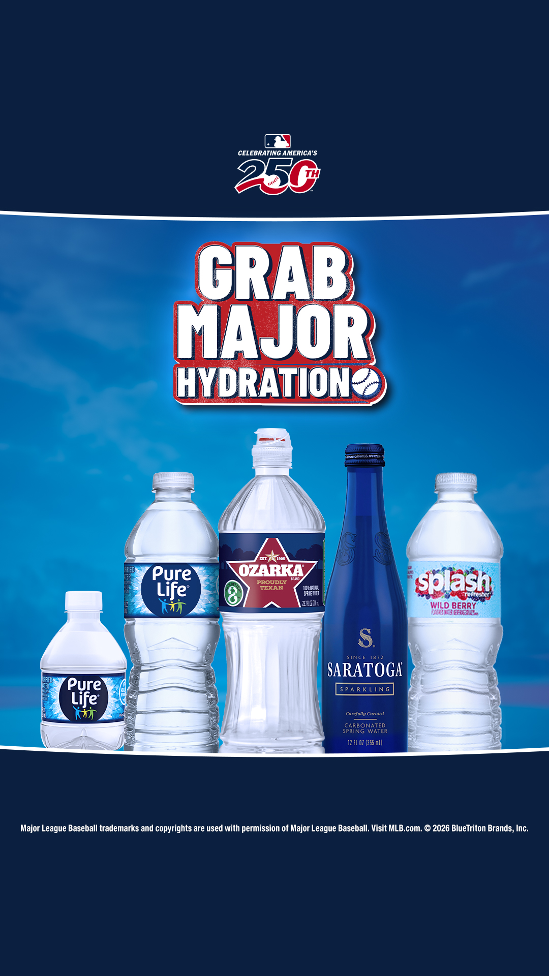 Ozarka Texas Spring Water Facebook ad: Official Water of MLB