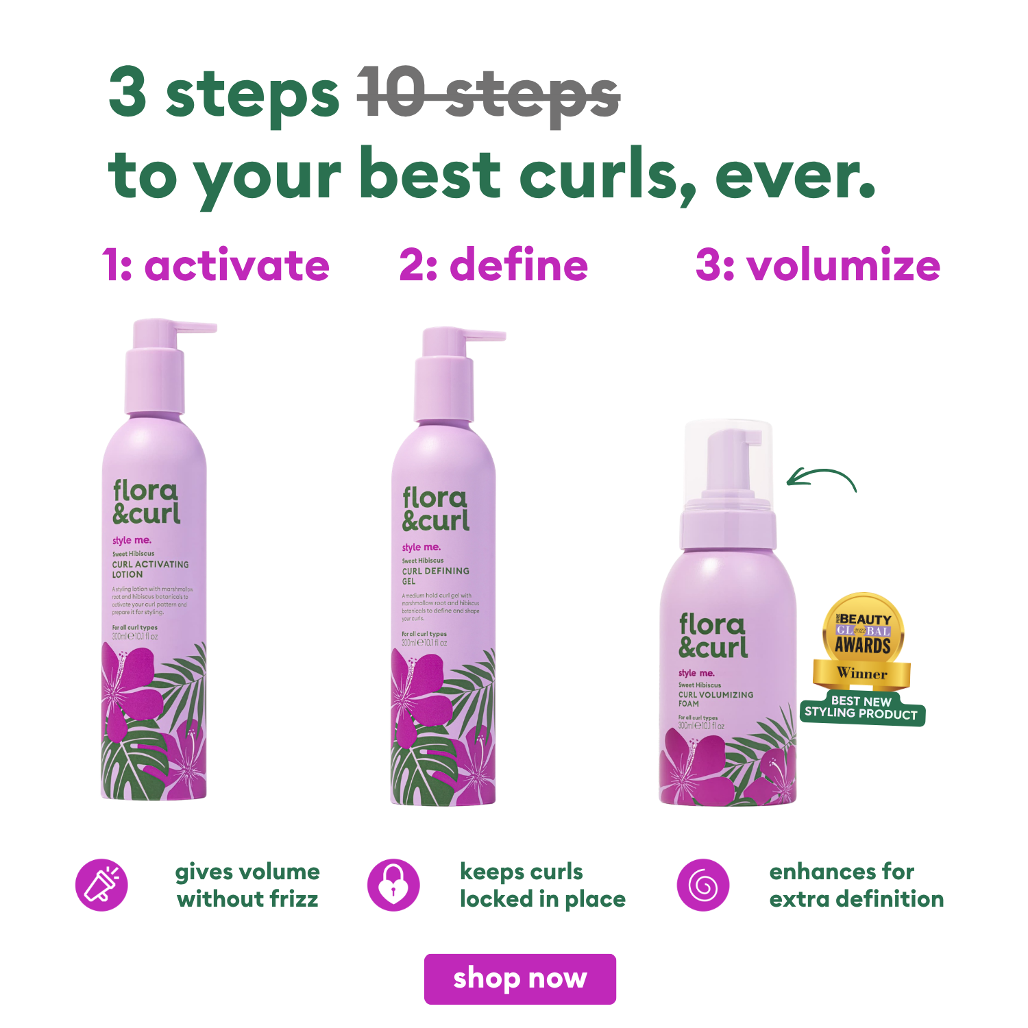 Flora & Curl Haircare Facebook ad