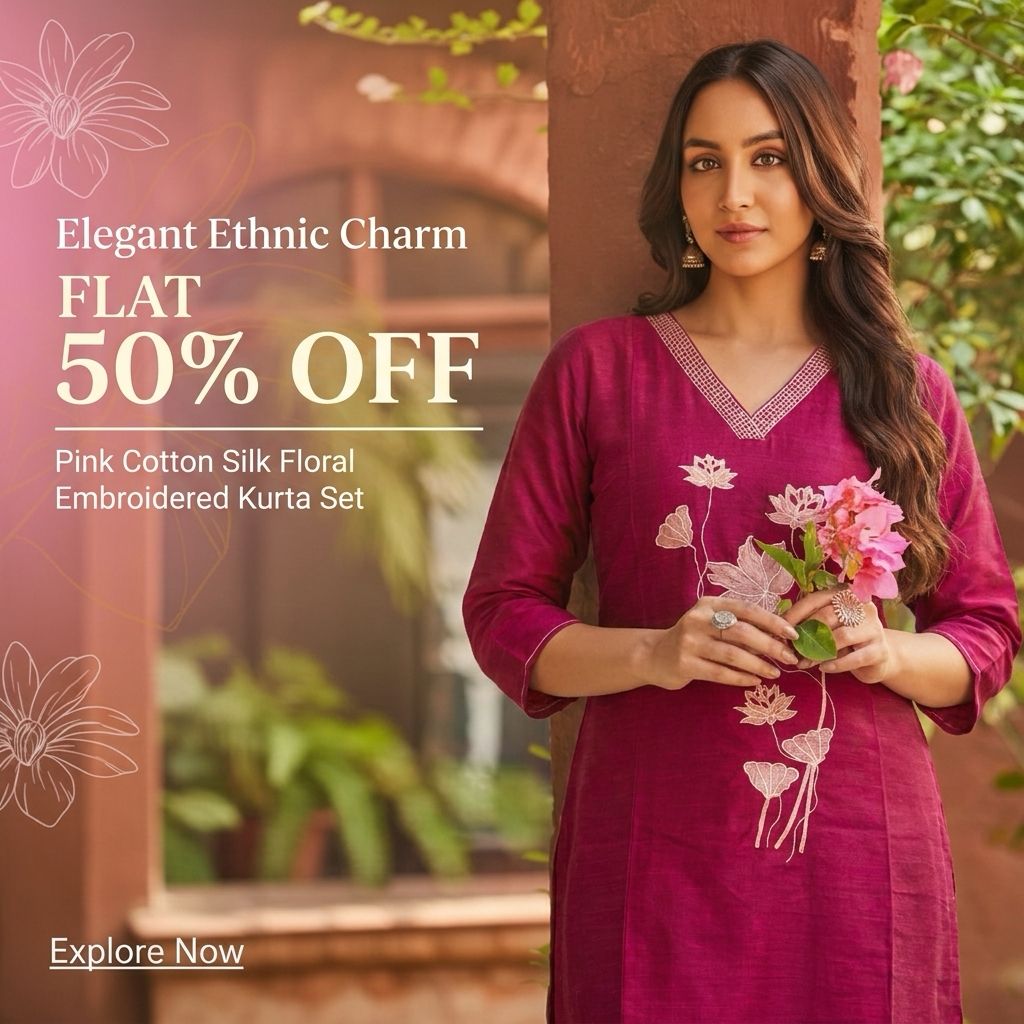 Sakta.com Facebook ad: Elegant Co-ord Set in Linen Cotton