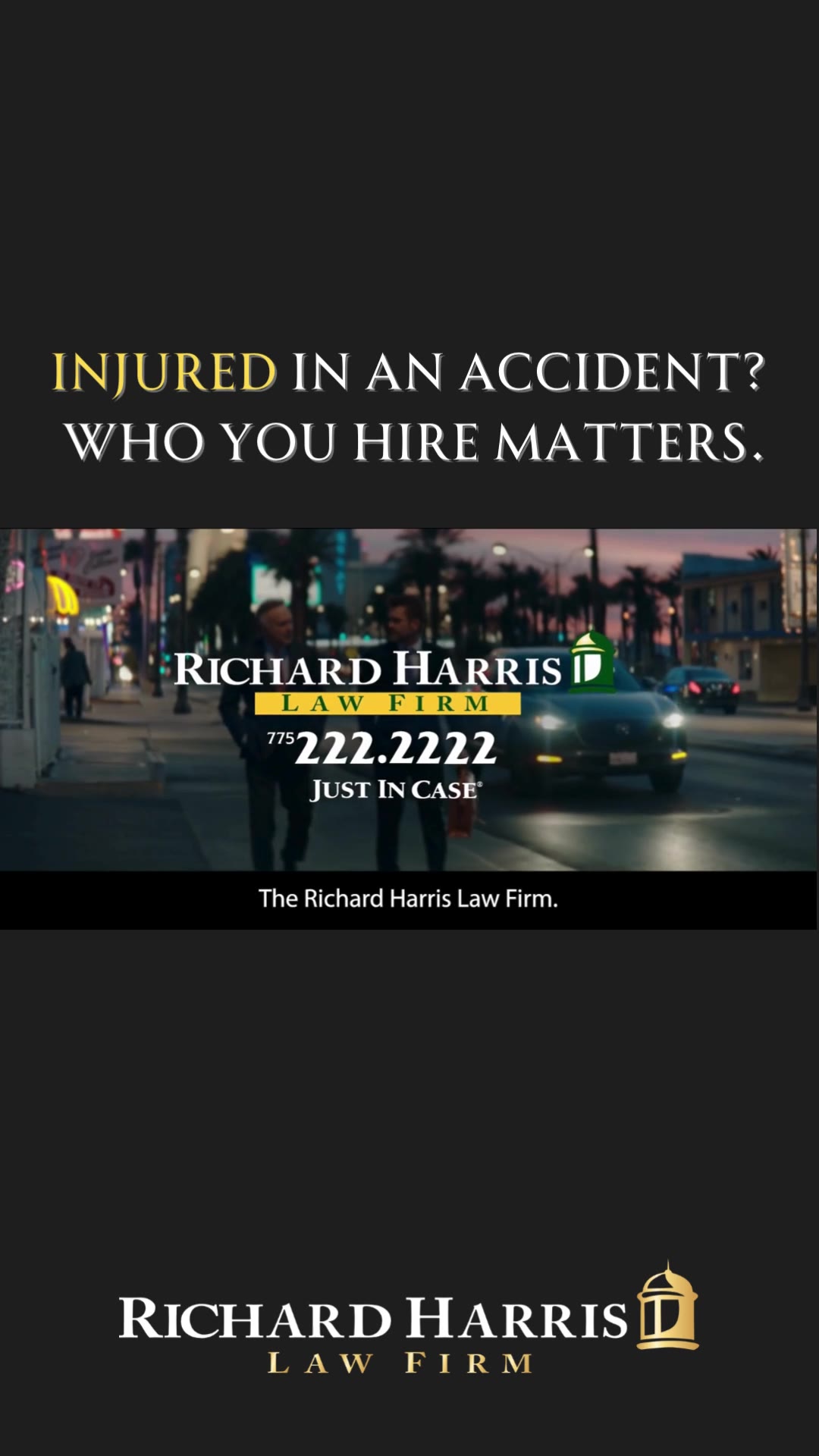 Richard Harris Law Firm Facebook ad: Get Max Compensation