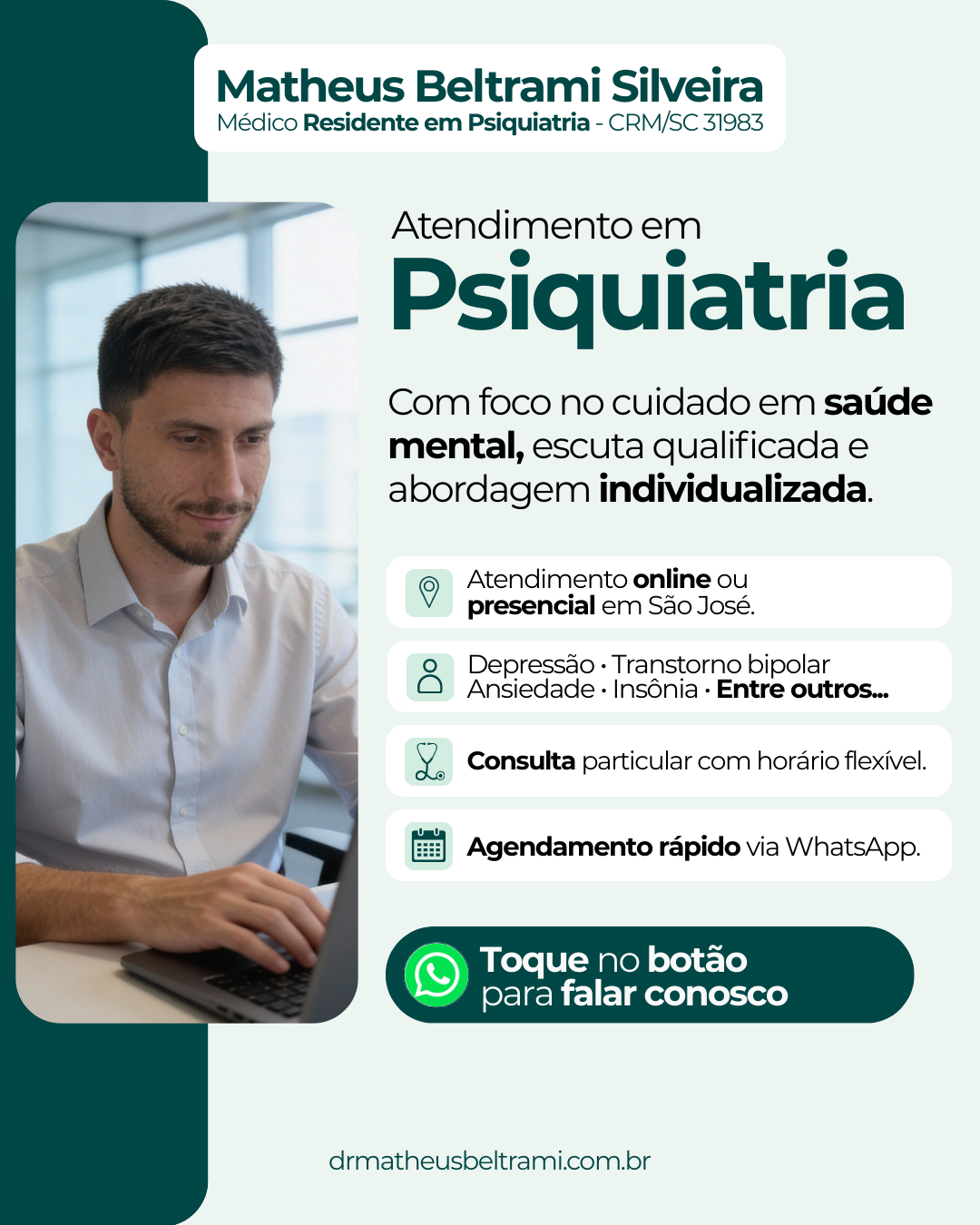 Dr. Matheus Beltrami Facebook ad: Consultas na Grande Florianópolis.
