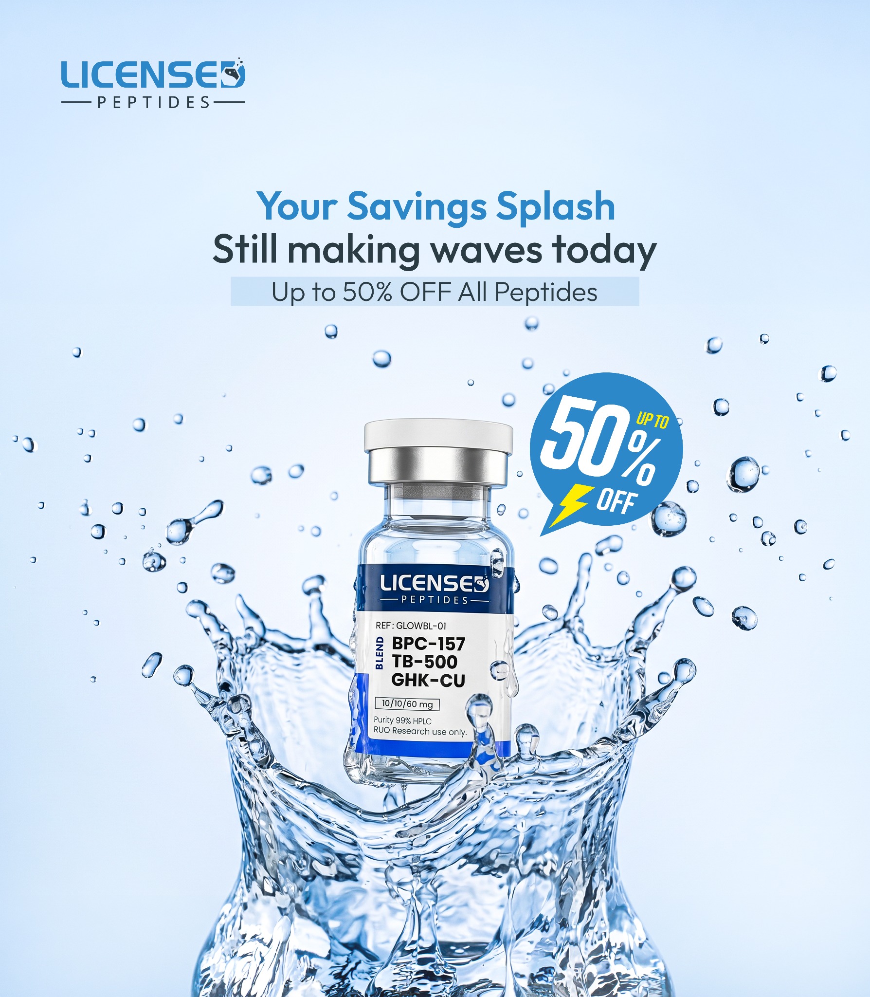 LicensedPeptides.com Facebook ad