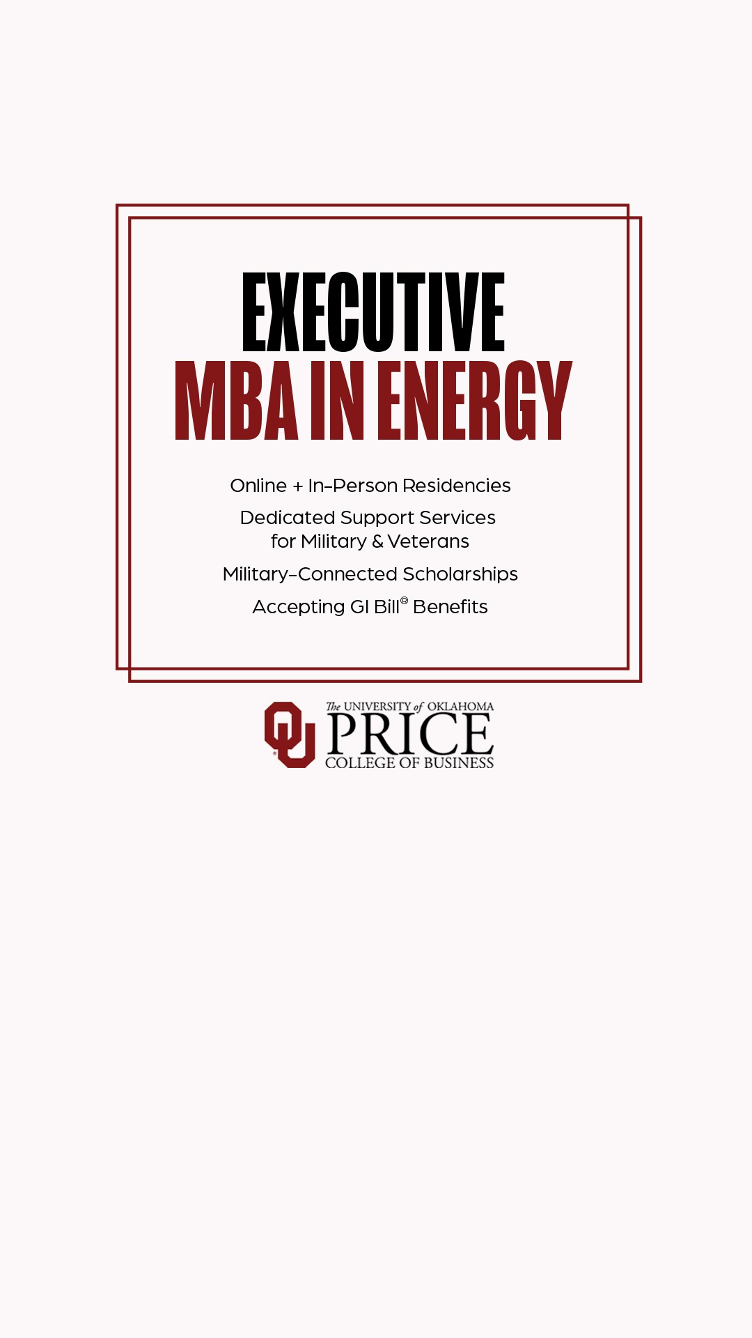 The University of Oklahoma Online Facebook ad