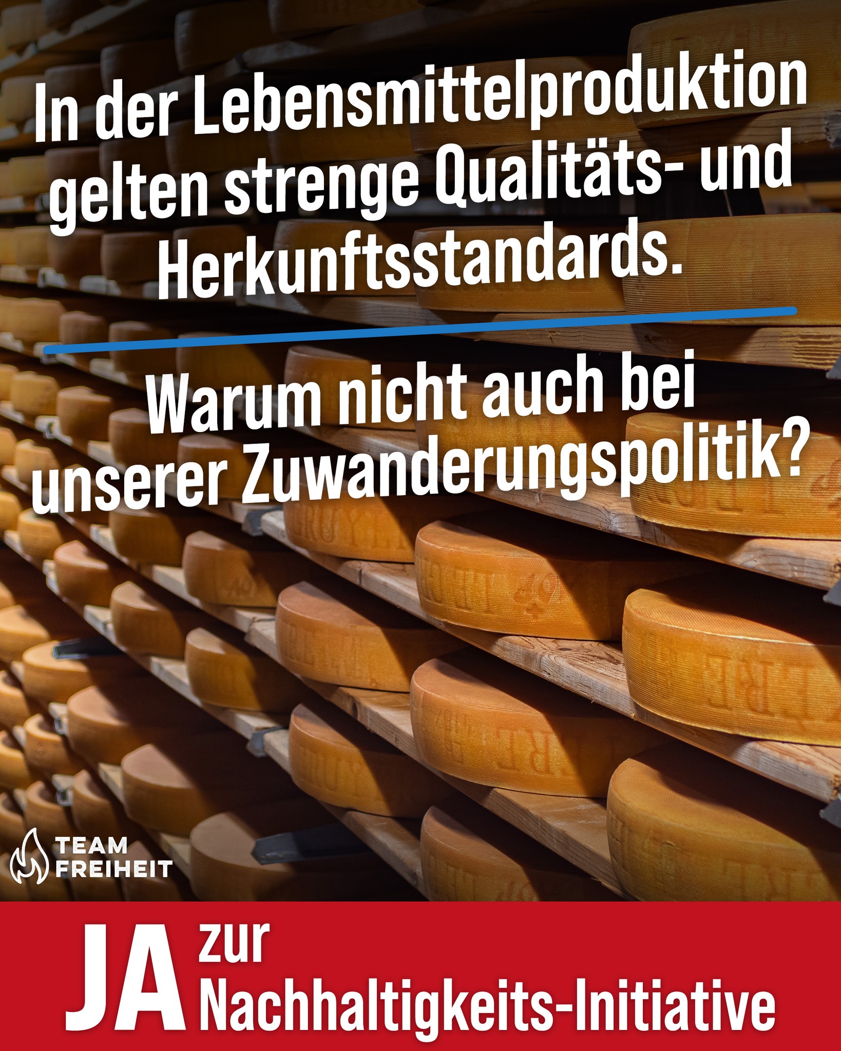 Team Freiheit Facebook ad: Die Schweiz benötigt eine Zuwanderungspolitik, die gezielt…