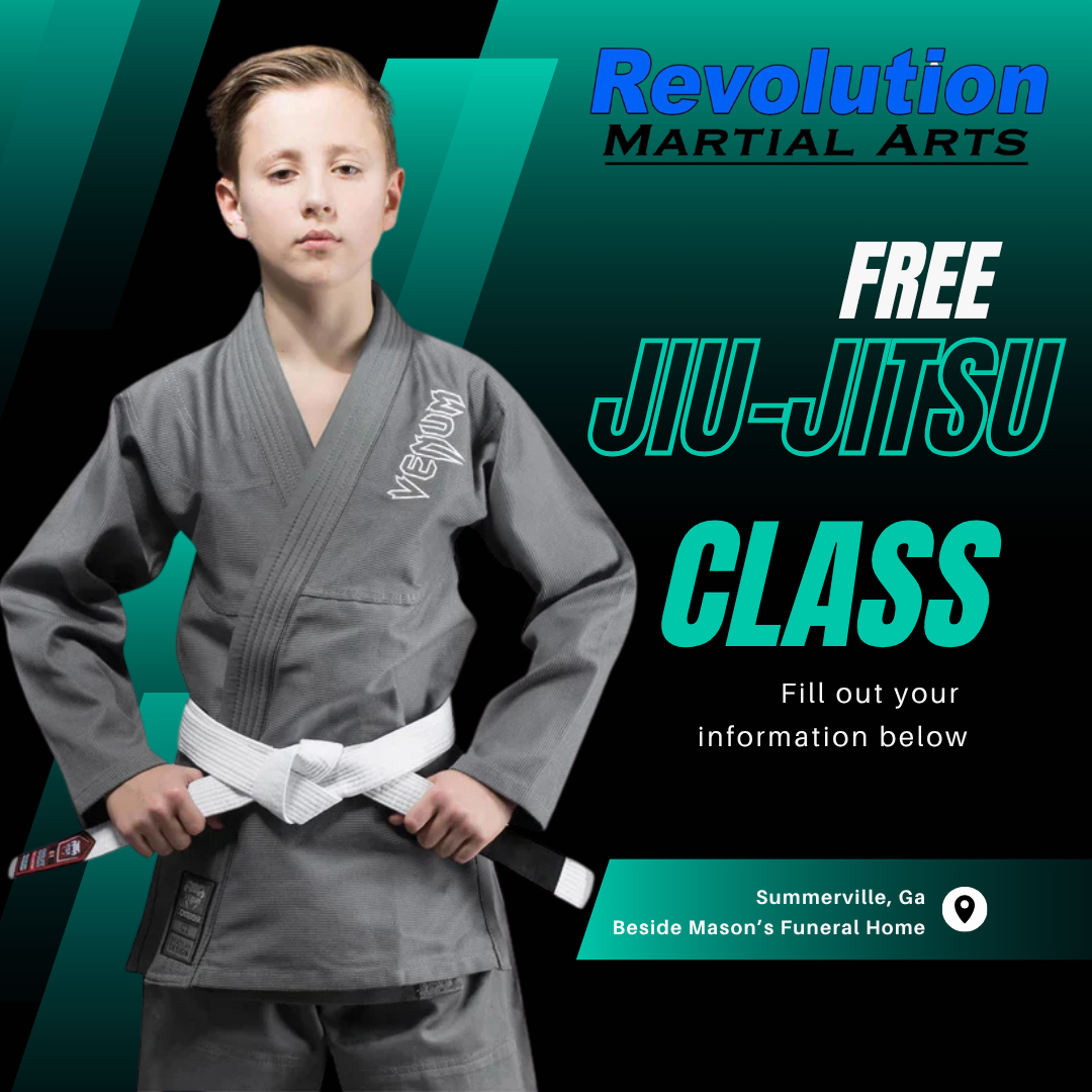 Revolution Martial Arts Facebook ad: FREE Jiu-Jitsu Class, Kids & Adults in Summerville!