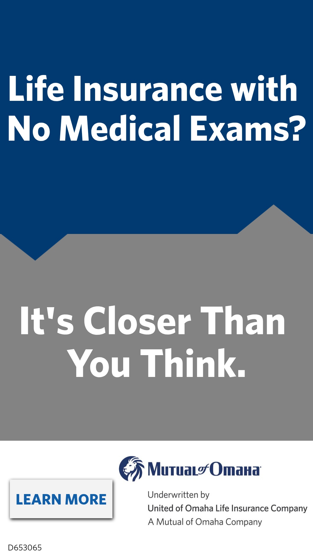 Mutual of Omaha Facebook ad: Life Insurance with No Medical Exam