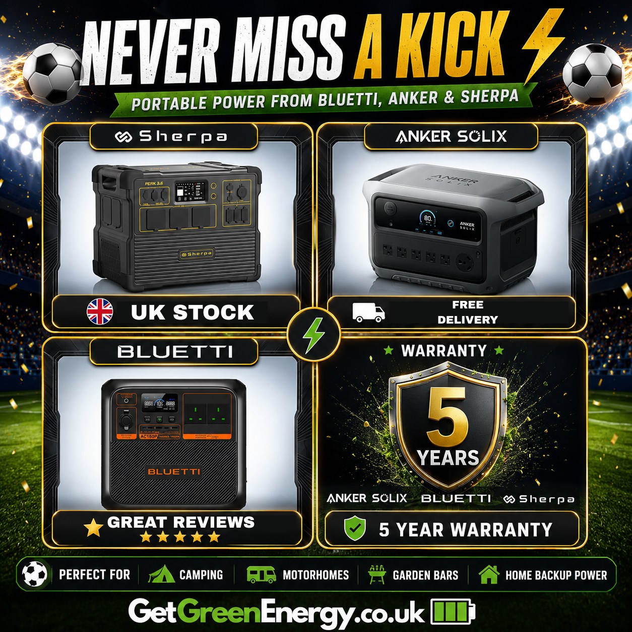 Get Green Energy Facebook ad: Portable Power