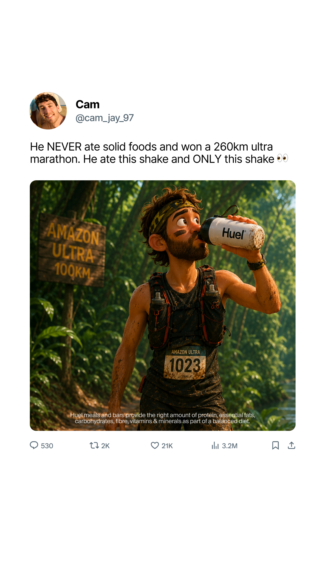 Huel Facebook ad