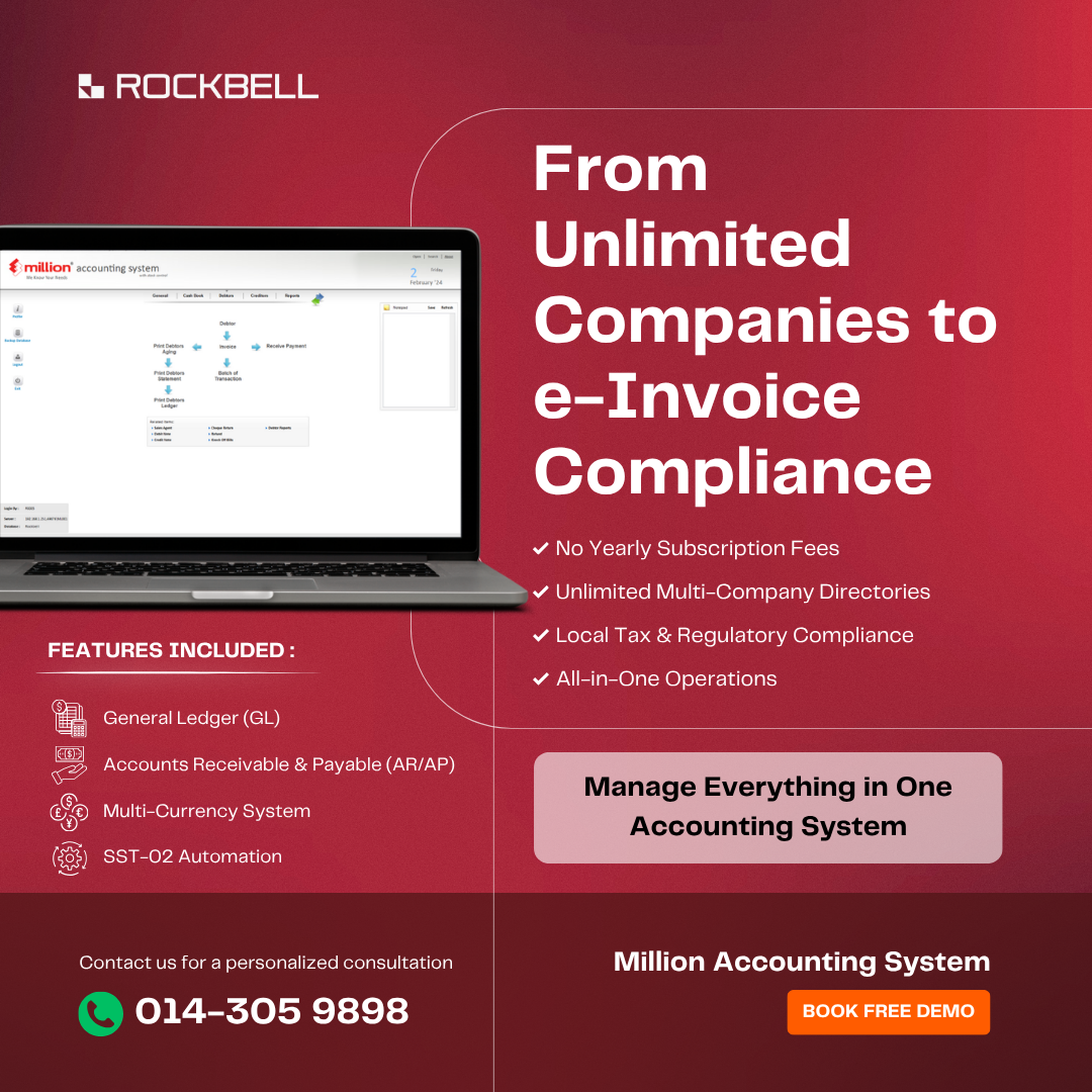 Rockbell, Your One-stop Software Solutions Provider Facebook ad: Buy Million Accounting System
