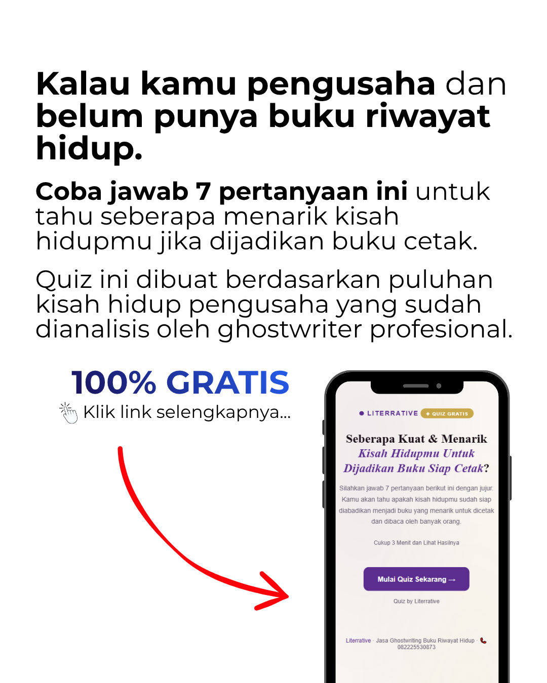 Literrative - Ghostwriter Literat Facebook ad: 100% GRATIS!