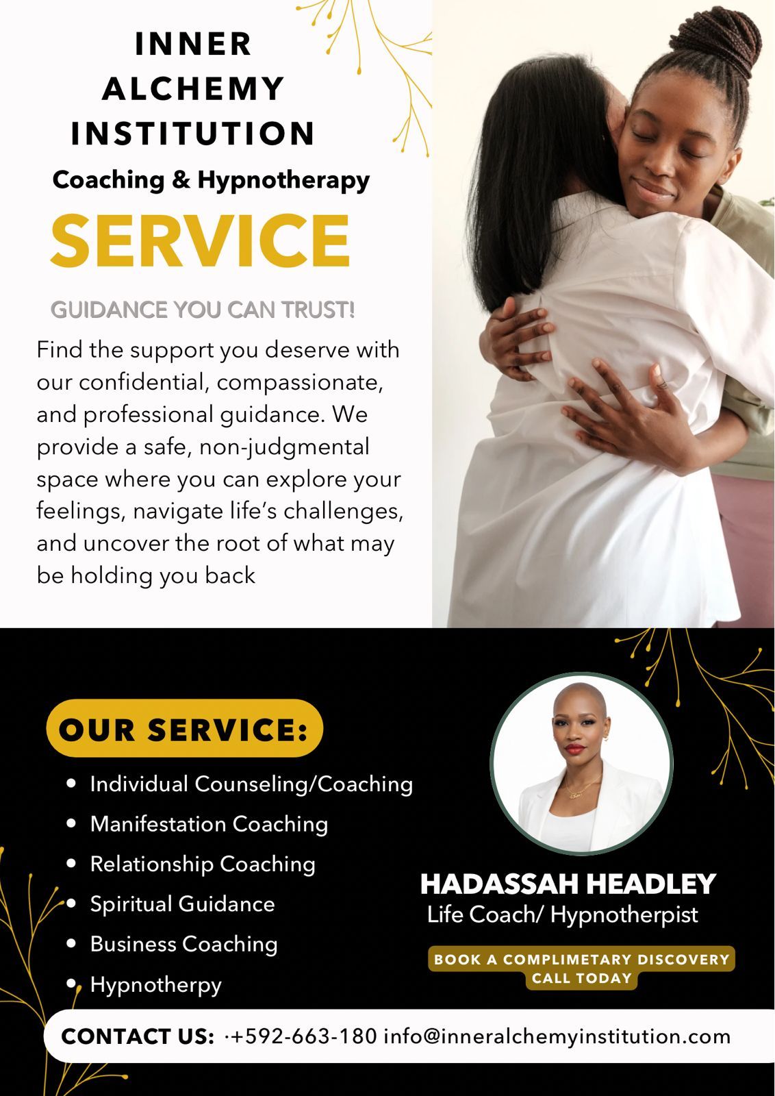 Inner Alchemy Life Coaching and Hypnotherapy Services Facebook ad: True power is where your life, your money…