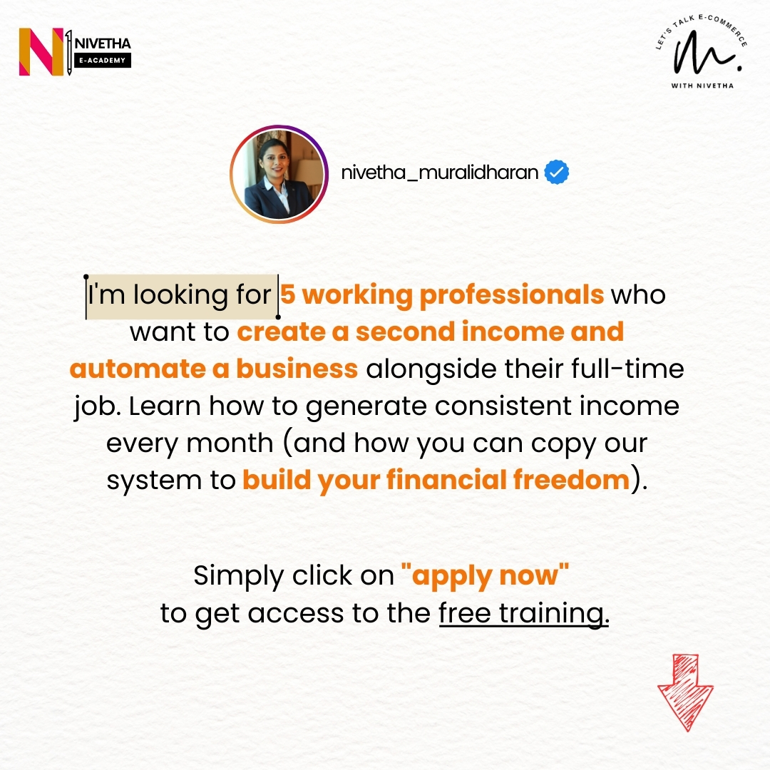E-Com Coach Nivetha Facebook ad