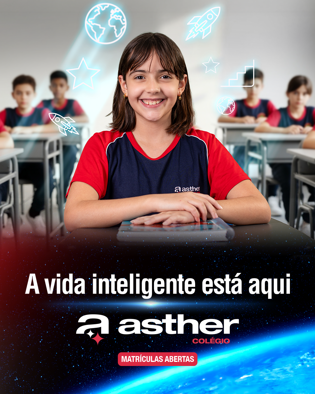 Colégio Asther Facebook ad: No Ensino Fundamental do Colégio Asther, a vida…