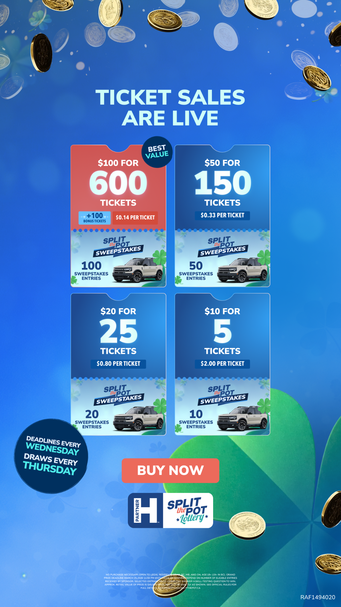 Split the Pot Lottery Facebook ad from Mar 9, 2026
