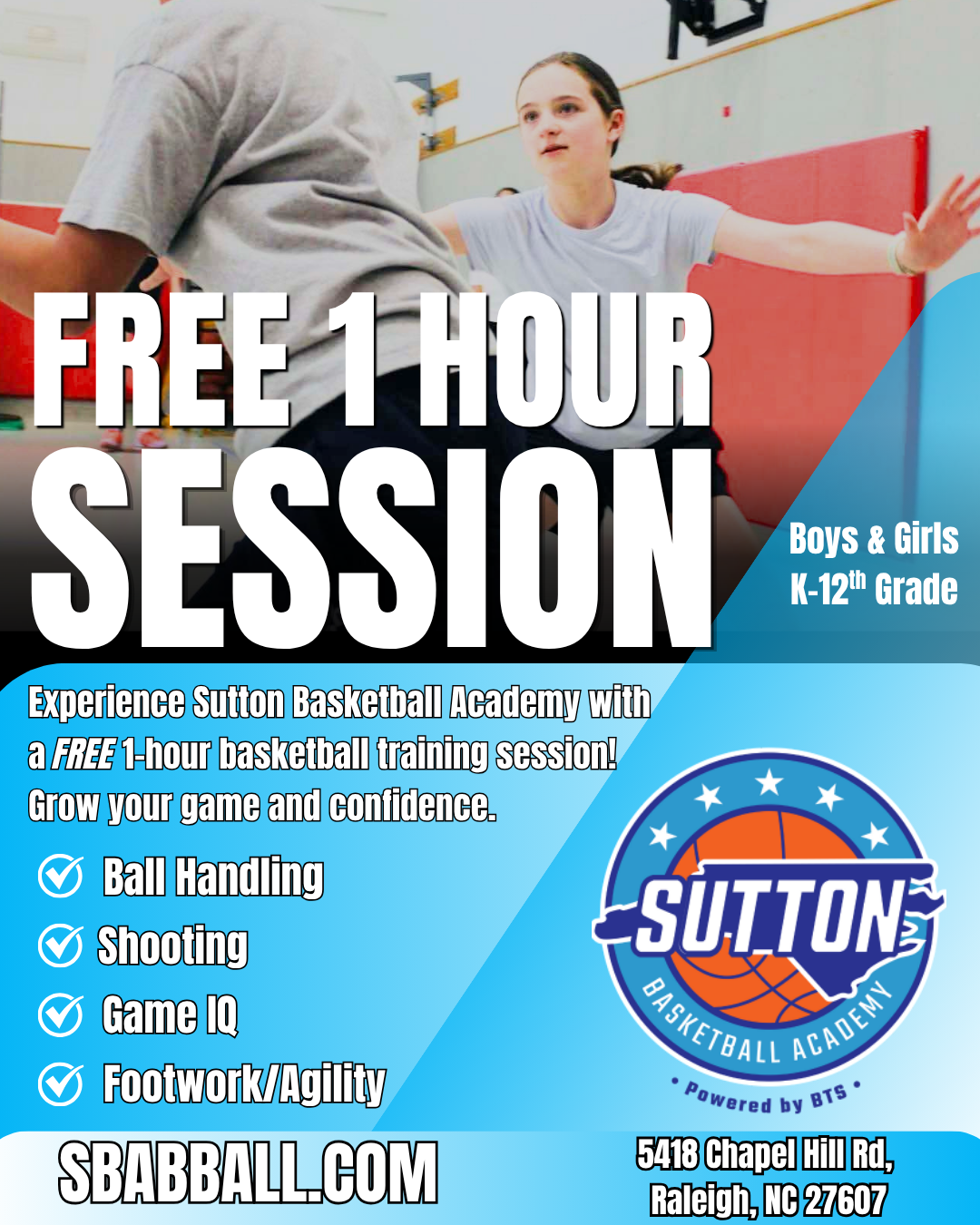 Sutton Basketball Academy Facebook ad: Sutton Basketball Academy Skills & Drills Training