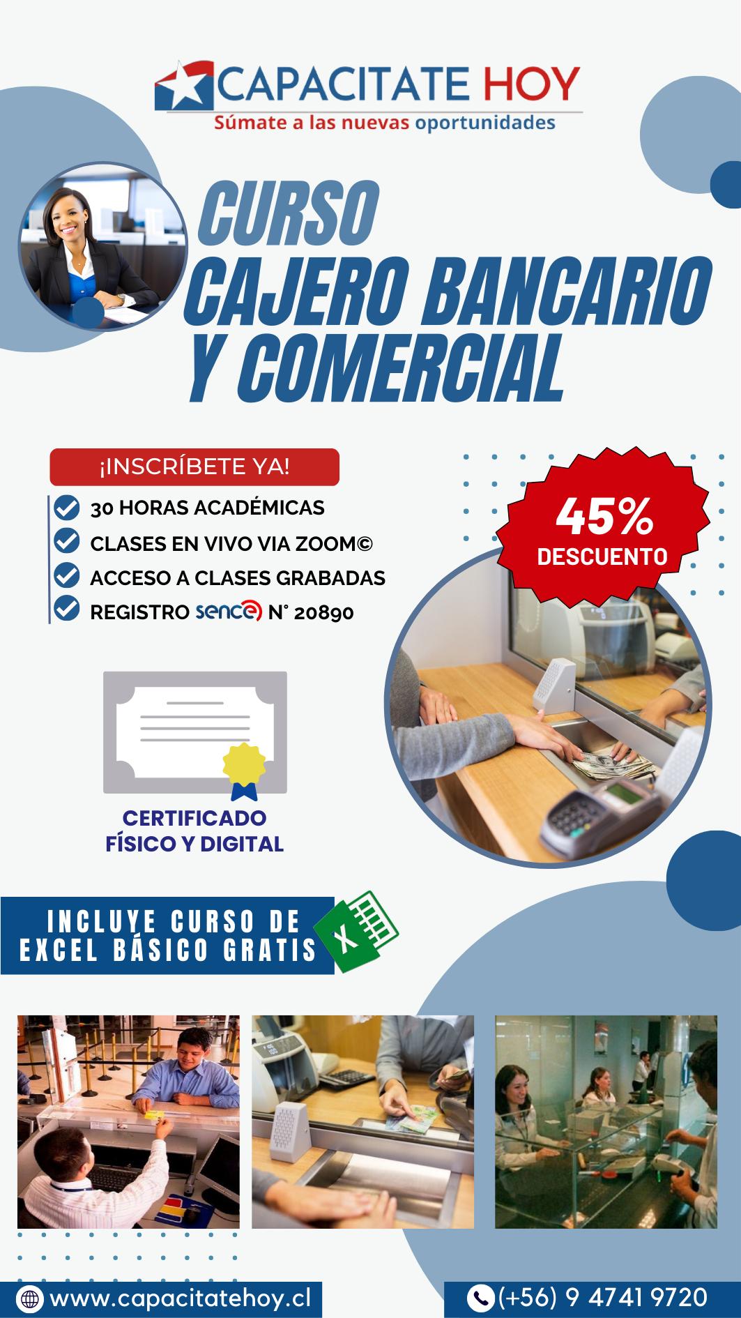 Curso de Cajero Bancario y Cajero Comercial - Capacítate Hoy Facebook ad: ¡POSTULA A LA BECA!