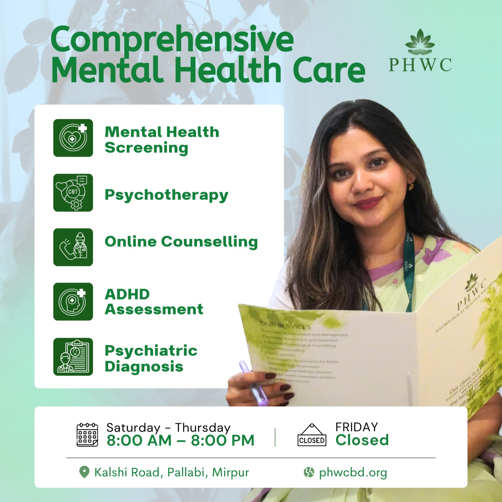 Psychological Health and Wellness Care - PHWC Facebook ad: Coming soon