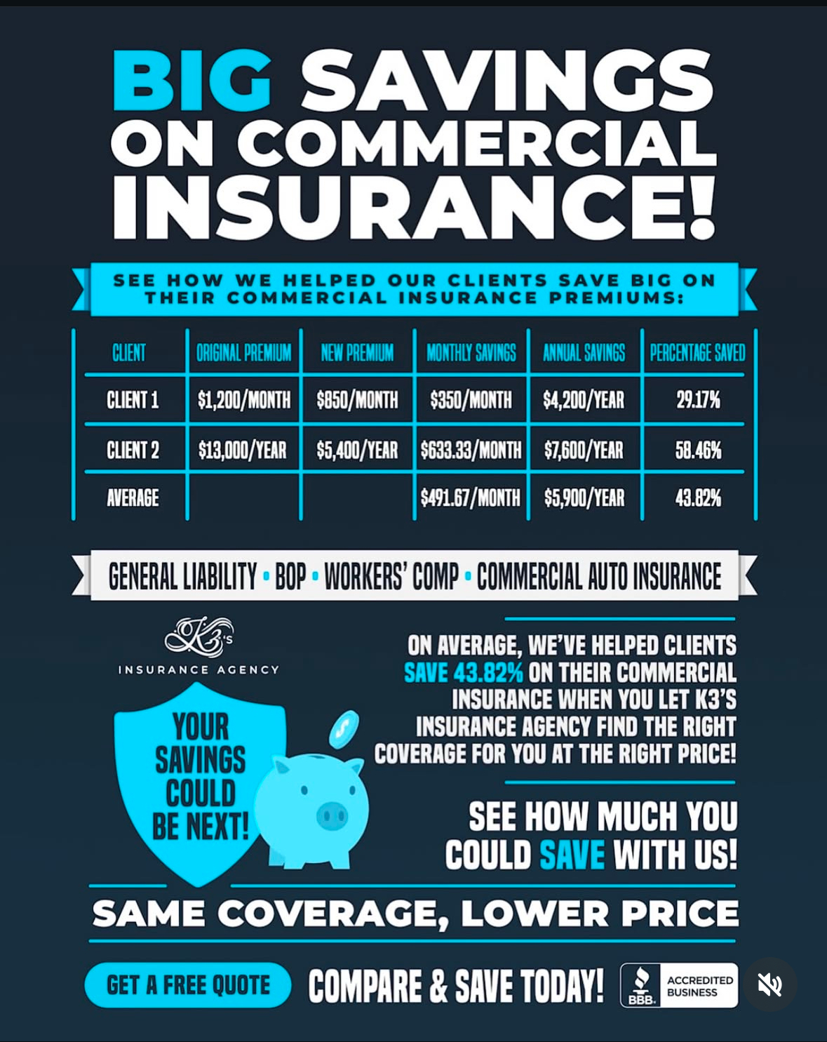 K3’s Insurance Agency Facebook ad
