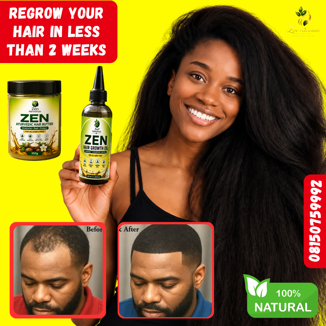 Zen Hairsentials Facebook ad: VISIBLE RESULTS IN LESS THAN 3 WEEKS
