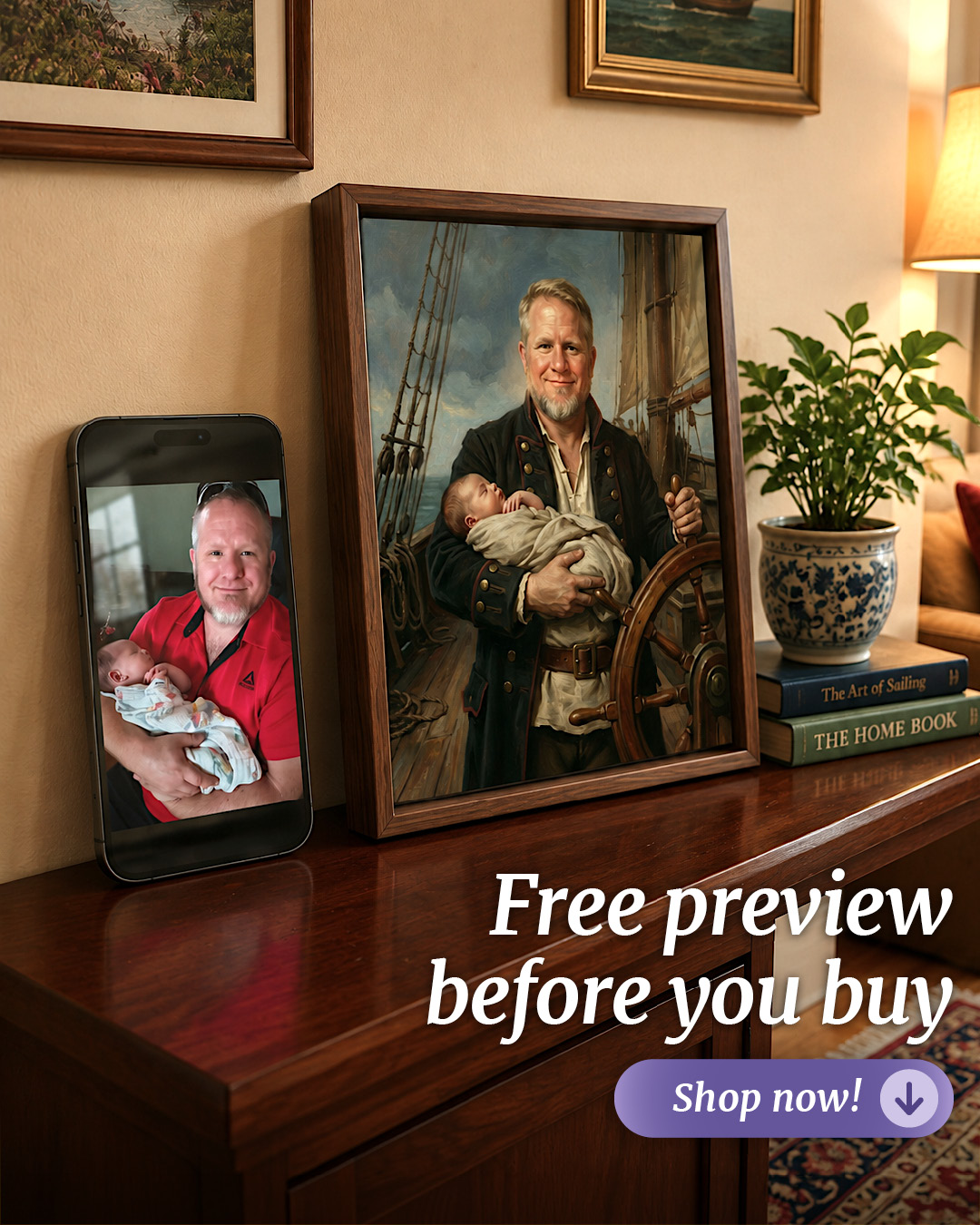 Gift Ideas For Someone Who Has Everything Facebook ad: The eternal portrait of your family's love