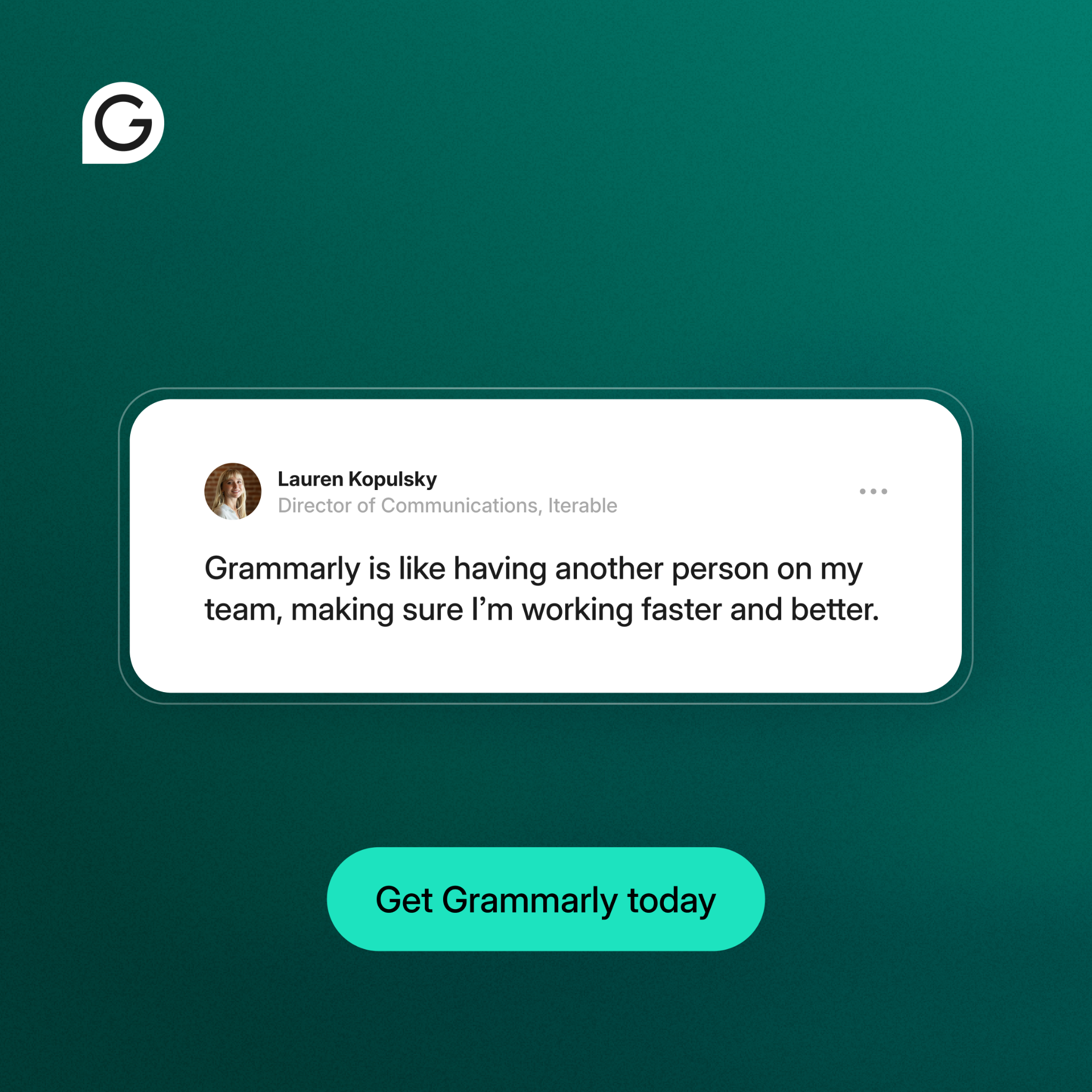 Grammarly Facebook ad