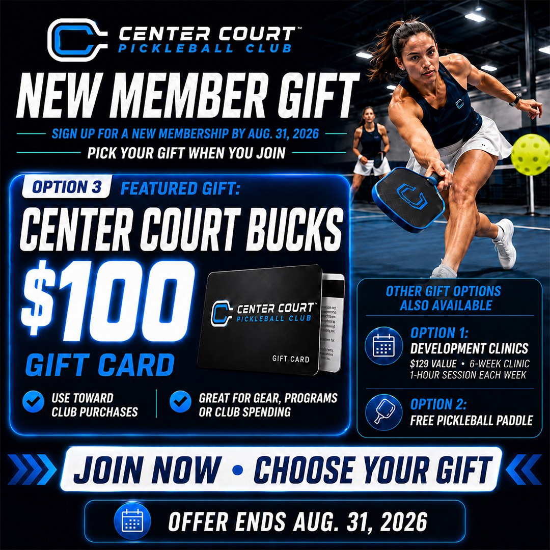 Center Court Pickleball Club Facebook ad: Register today