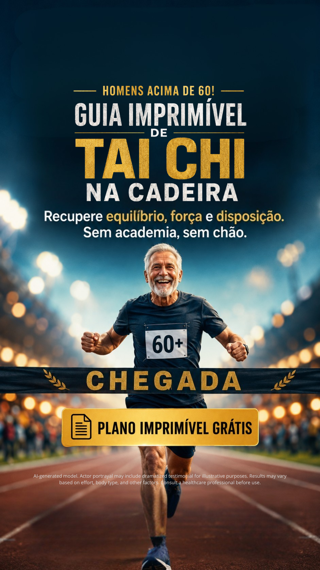Muscle Charge Facebook ad: Chair Tai Chi para homens a partir dos 50.