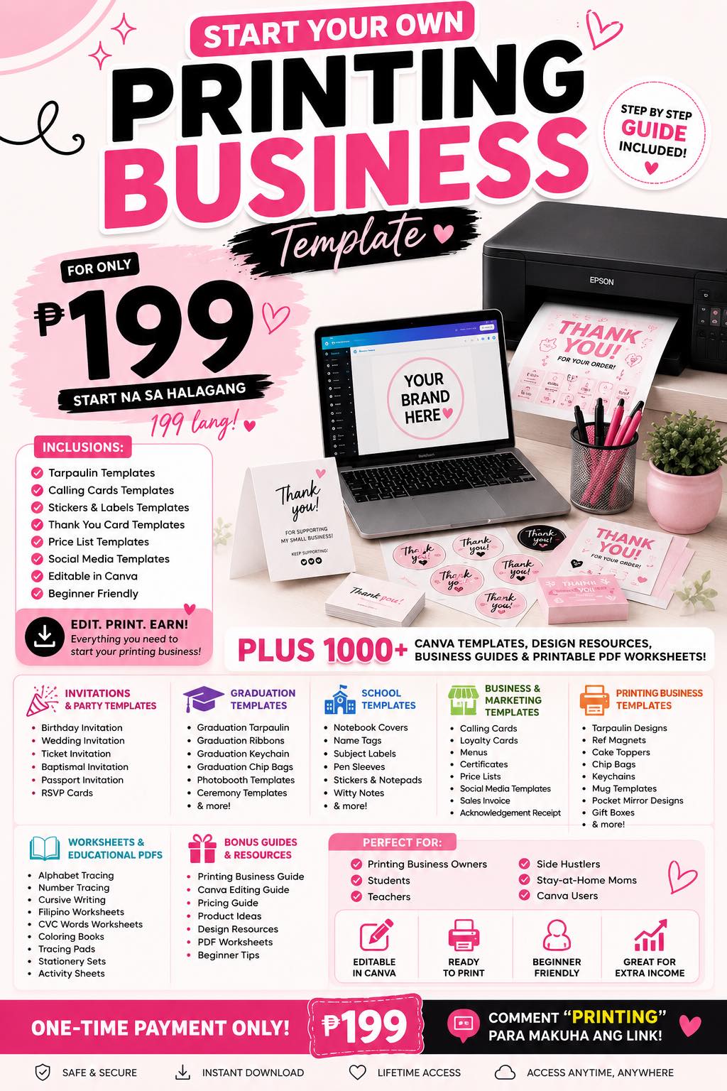 RHY PrintCo. Facebook ad: GUSTO MO MAGSTART NG PRINTING BUSINESS PERO HINDI…