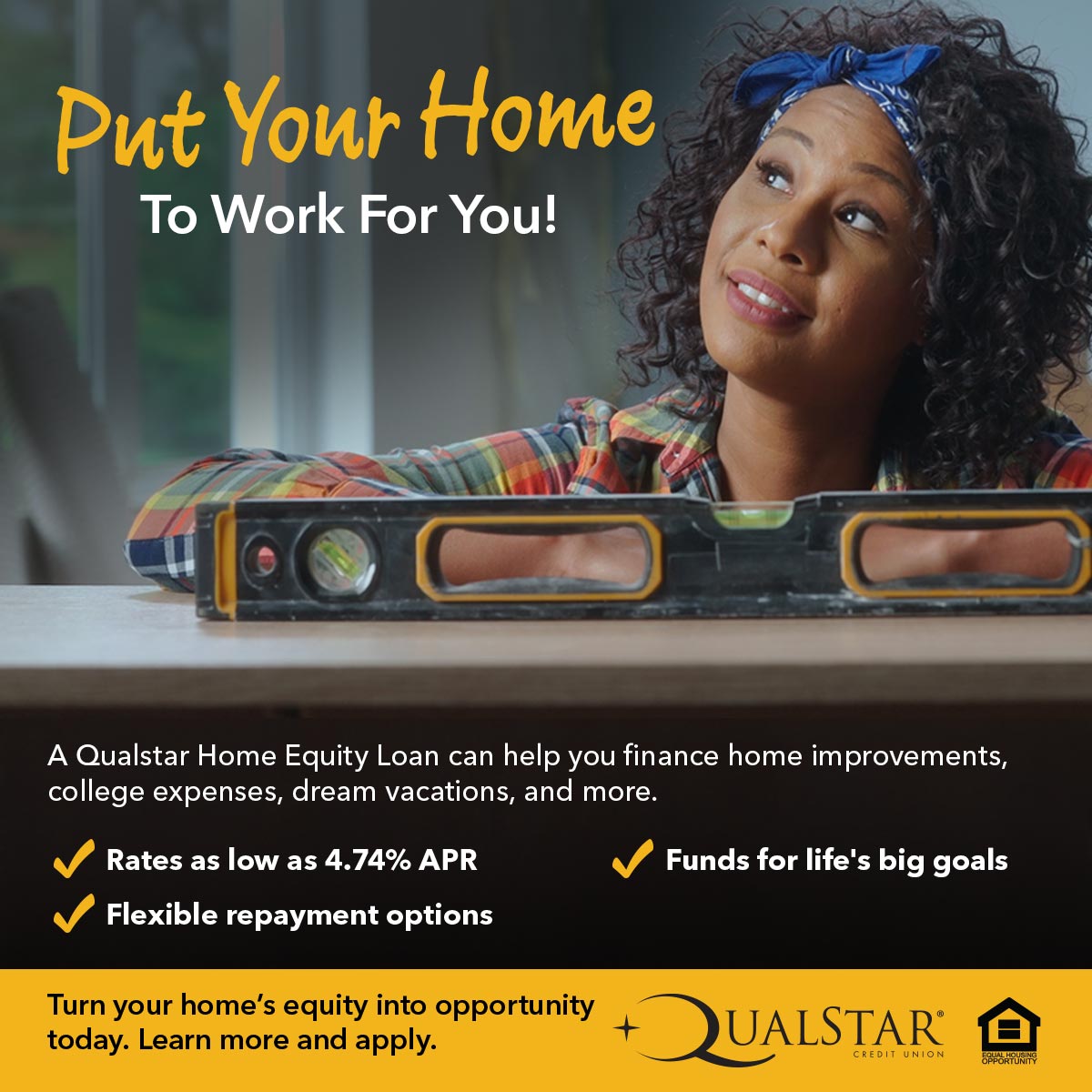 Qualstar Credit Union Facebook ad: Chat with us
