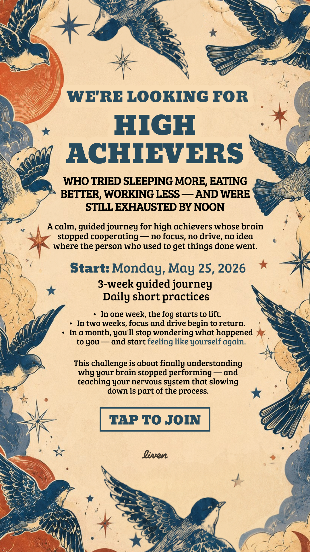 Liven: Self-Discovery Community Facebook ad